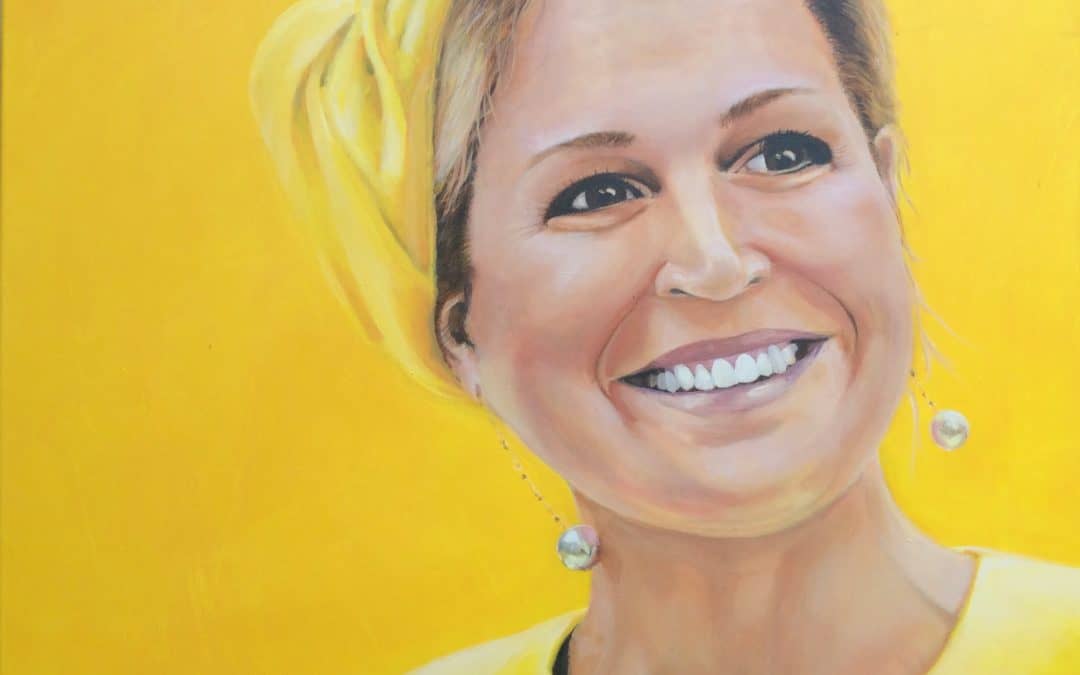 Zonne- Koningin Maxima, 2018, acryl op doek, 80:60 cm, ingelijst; 525€