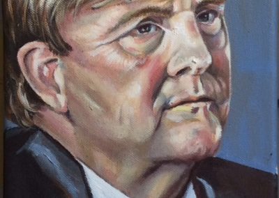 Koning Willem Alexander 2, 2019, acryl op doek, 20:20 cm; 75€