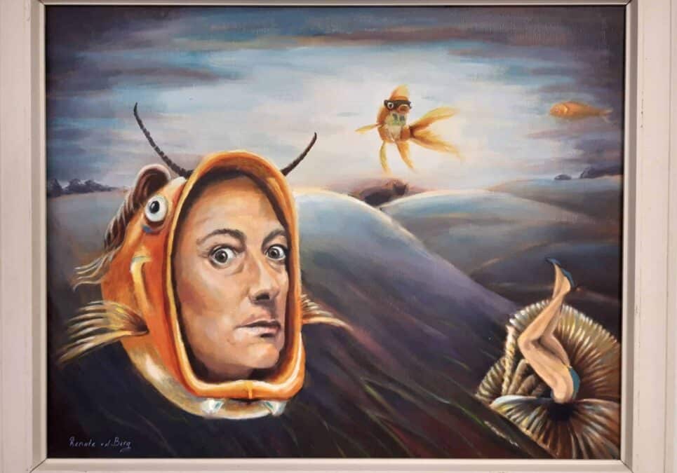 Surrealisme Dali, Acryl op doek, 50:65 cm, ingelijst 395€