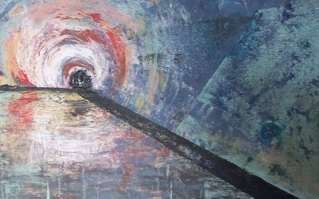 de tunnel: 2022, 32:34 cm, acrylverf met decoratieverf , 75€